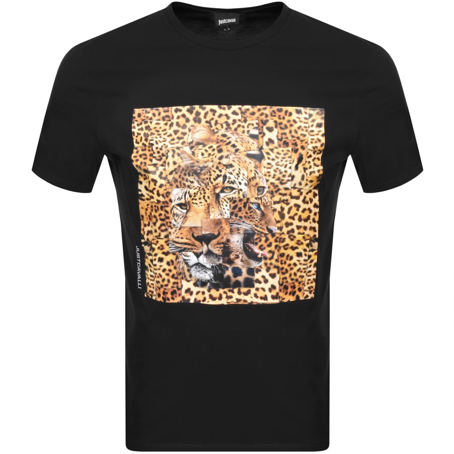 Alternative Image for ProductJust Cavalli Leopard Logo T Shirt Black1